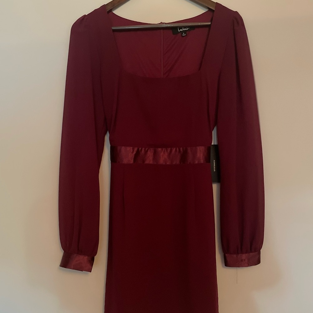 Lulu Red Long Sleeve Dress